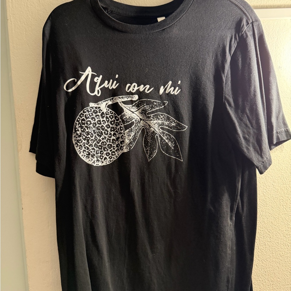 Anvil Black T-Shirt with White Graphic